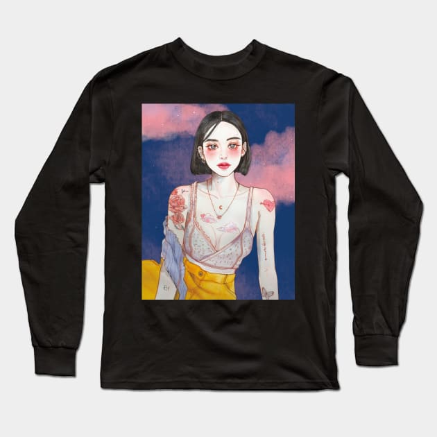 Rose tattoo Long Sleeve T-Shirt by dahye